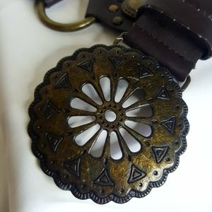 Esprit womens brown & metal boho belt size S